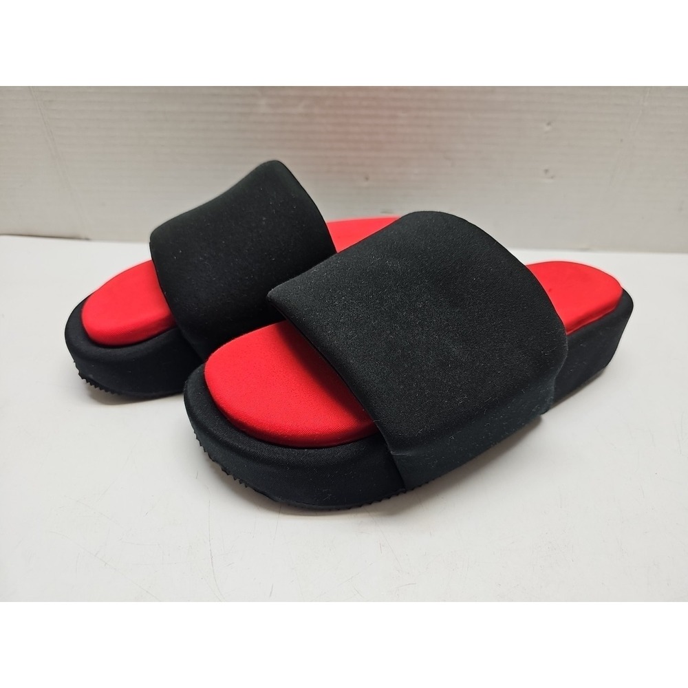 Y-3 Yohji Yamamoto Sandals Shoes Mens Size 9 Black Red Slide Platform Cushioned